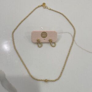 Gorjana Gold Knot Necklace and Earring Set